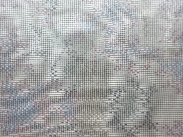 JAPANESE KIMONO / ANTIQUE KIMONO / SILK / OSHIMA TSUMUGI / WOVEN ABSTRACT